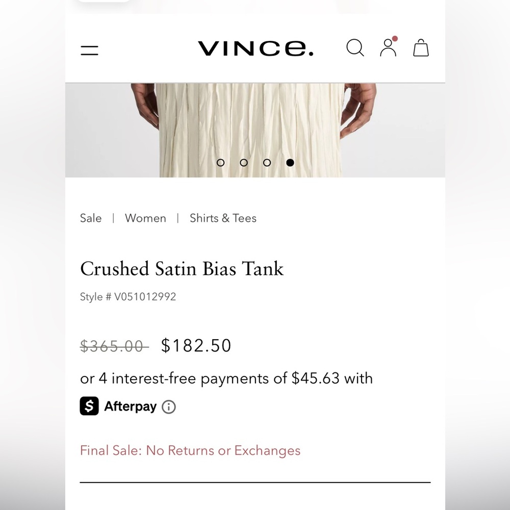 Vince Crushed Satin Bias Strip Tank - Picture 8 of 17